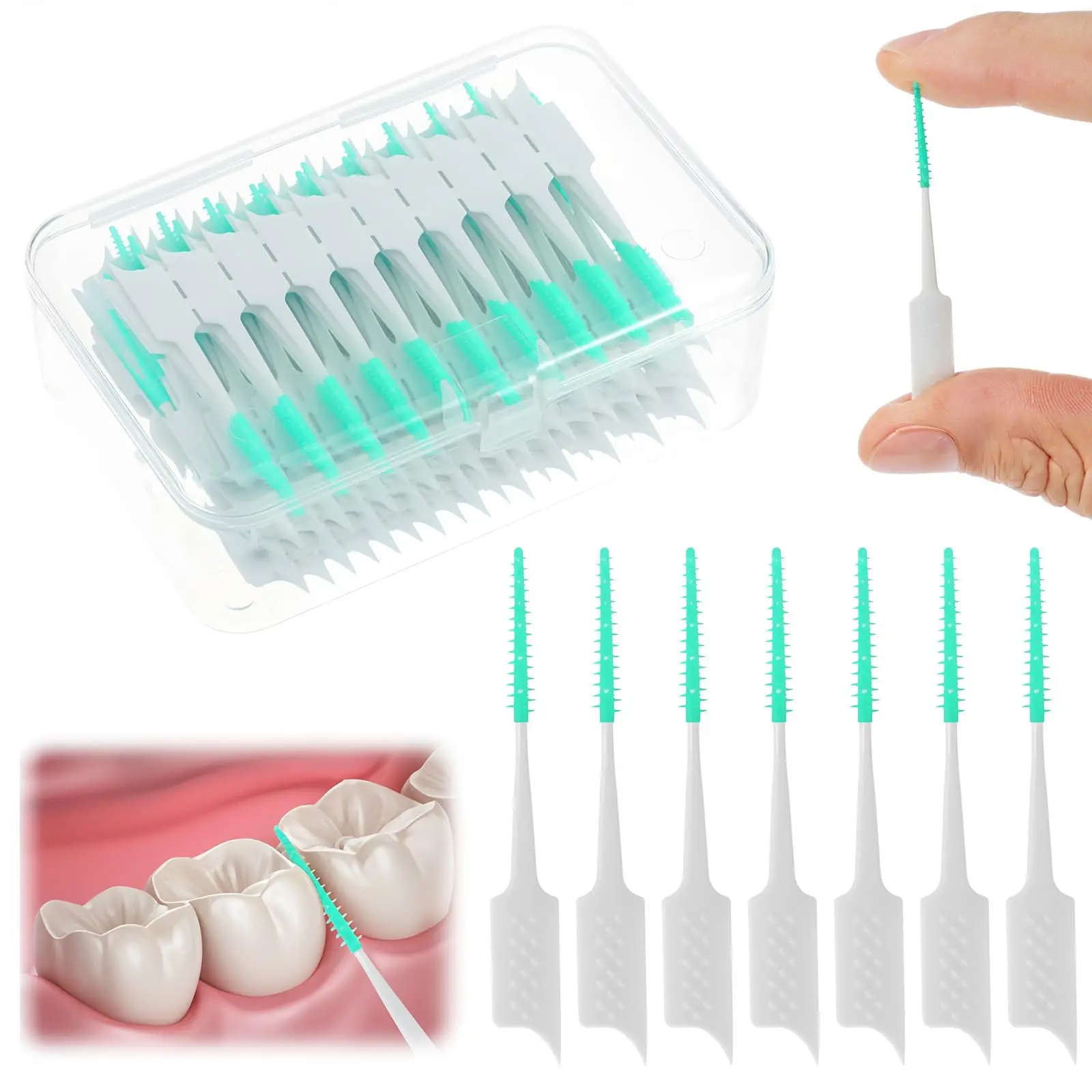 20 قطعة من أعواد الأسنان المريحة المريحة، سهلة الاستخدام لتنظيف الأسنان وصحة اللثة، فرش بين الأسنان للاستعمال مرة واحدة