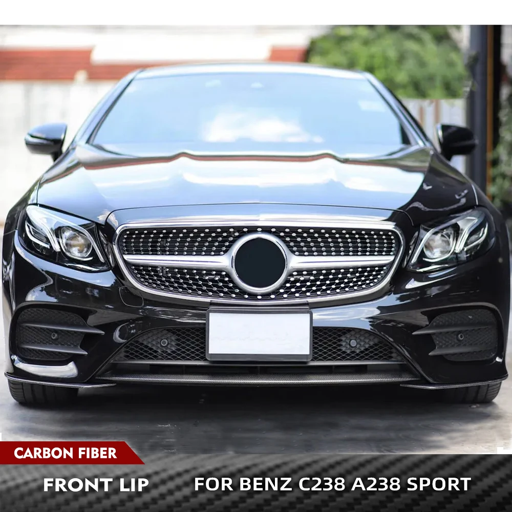 Car Front Bumper Lip Spoiler For Mercedes-Benz E Class C238 A238 Sport 2-Door Carbon Fiber Car Front Body Kits Raing Spoiler Lip