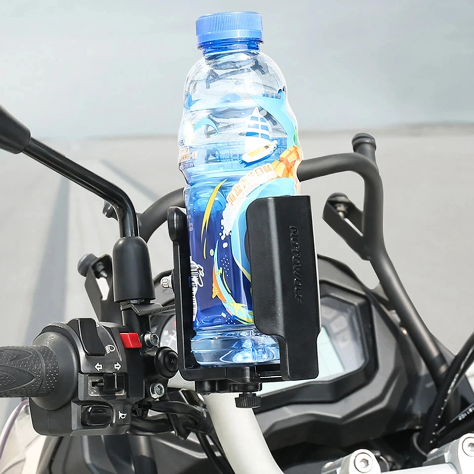 Universal Motorcycle Cup Holder Outdoor Riding Bike Drinking Cup Holder Mirror Handlebar Crash Bar Water Bottle Bracket
