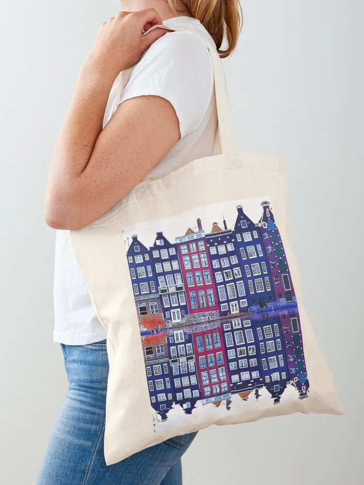 Colorful Houses of Amsterdam Tote Bag tote bag woman Fabric bag Women's handbag great