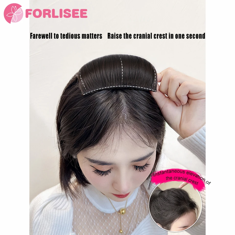 FORLISEE Synthetic Top Of The Head Fluffy Natural Hair Increase Pad Hair Comb Invisible And Traceless Pad Hair Patch