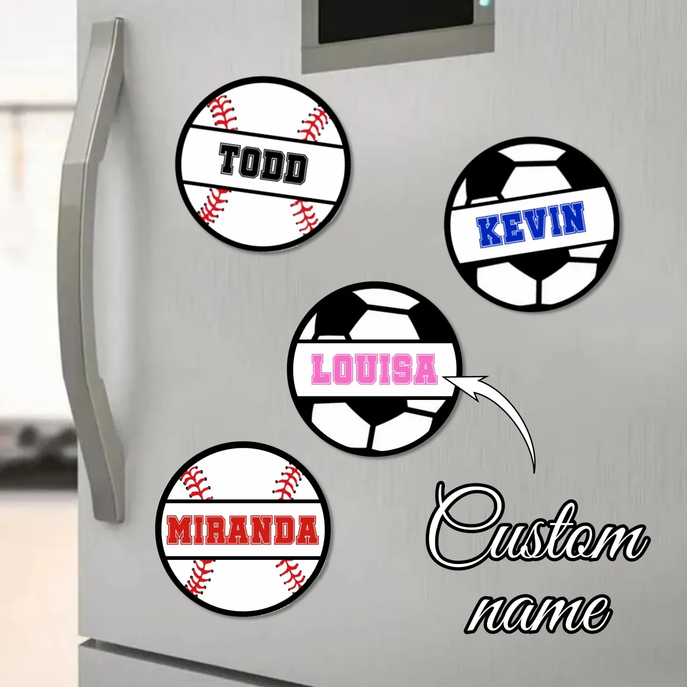 Custom Sports Style Football Baseball Refrigerator Decoration Magnet Sports School Locker Decoration Custom Refrigerator Magnet