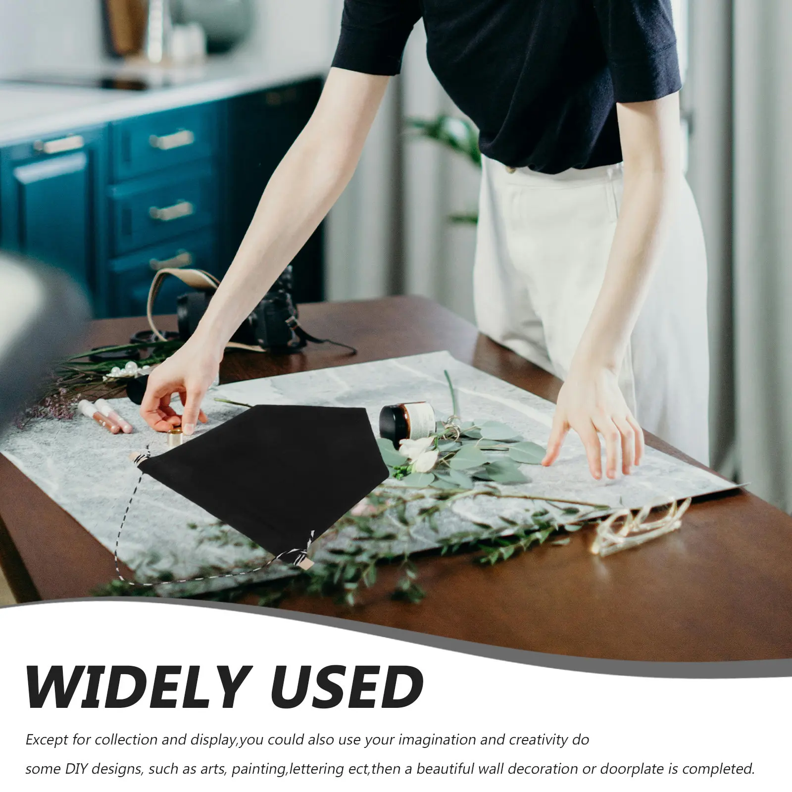 Black Cotton Canvas Pennant Banner for Pin Display – Blank Wall Decor, Small Natural Fabric Flag