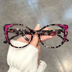 Blue Light Blocking Cat Eye Glasses with Gradient Color Frame, Transparent Lenses for Men and Women