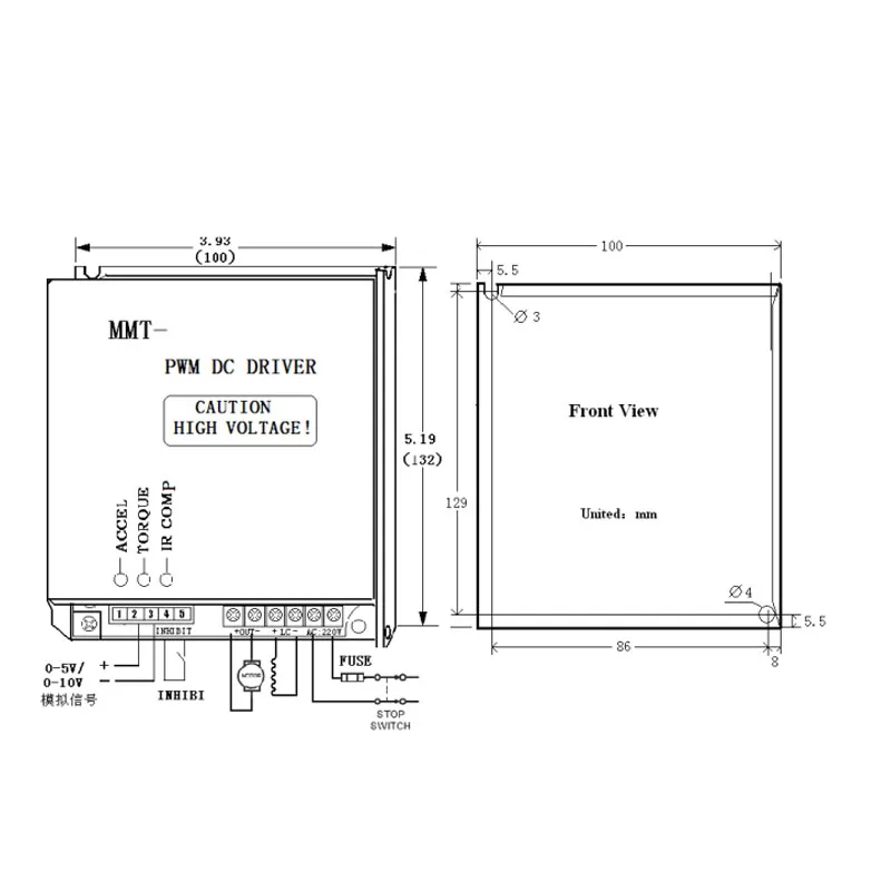 180V pwm DC Motor Speed Controller MMT-PWM DC DRIVE pwm 110v 220v 400w dc controller  for pmdc motor