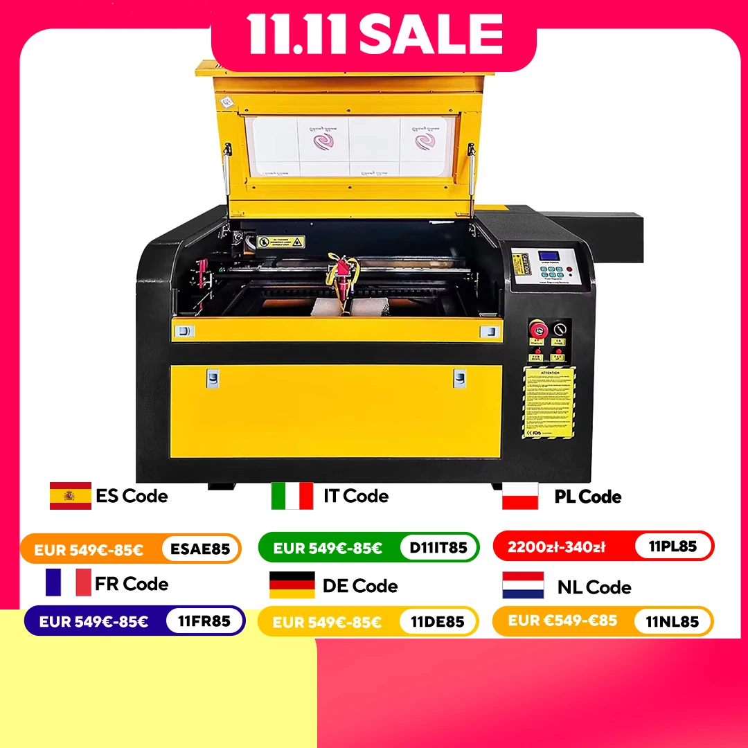 VEVOR CO2 Laser Engraving Machine 50/60W Laser Engraver 40*60cm Engraving Area w/Digital Control Panel for Wood Leather Acrylic