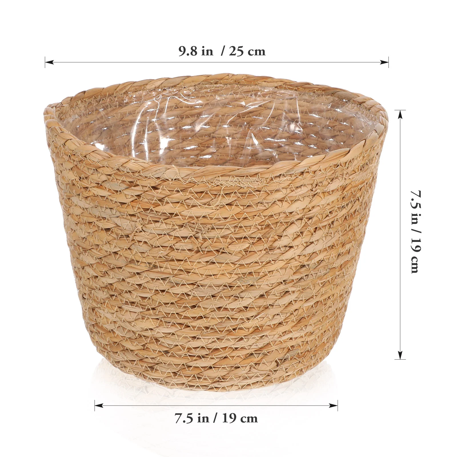 Flower Pot Basket Wicker Planter Woven Vase Belly Baby Laundry Picnic Durable Hand