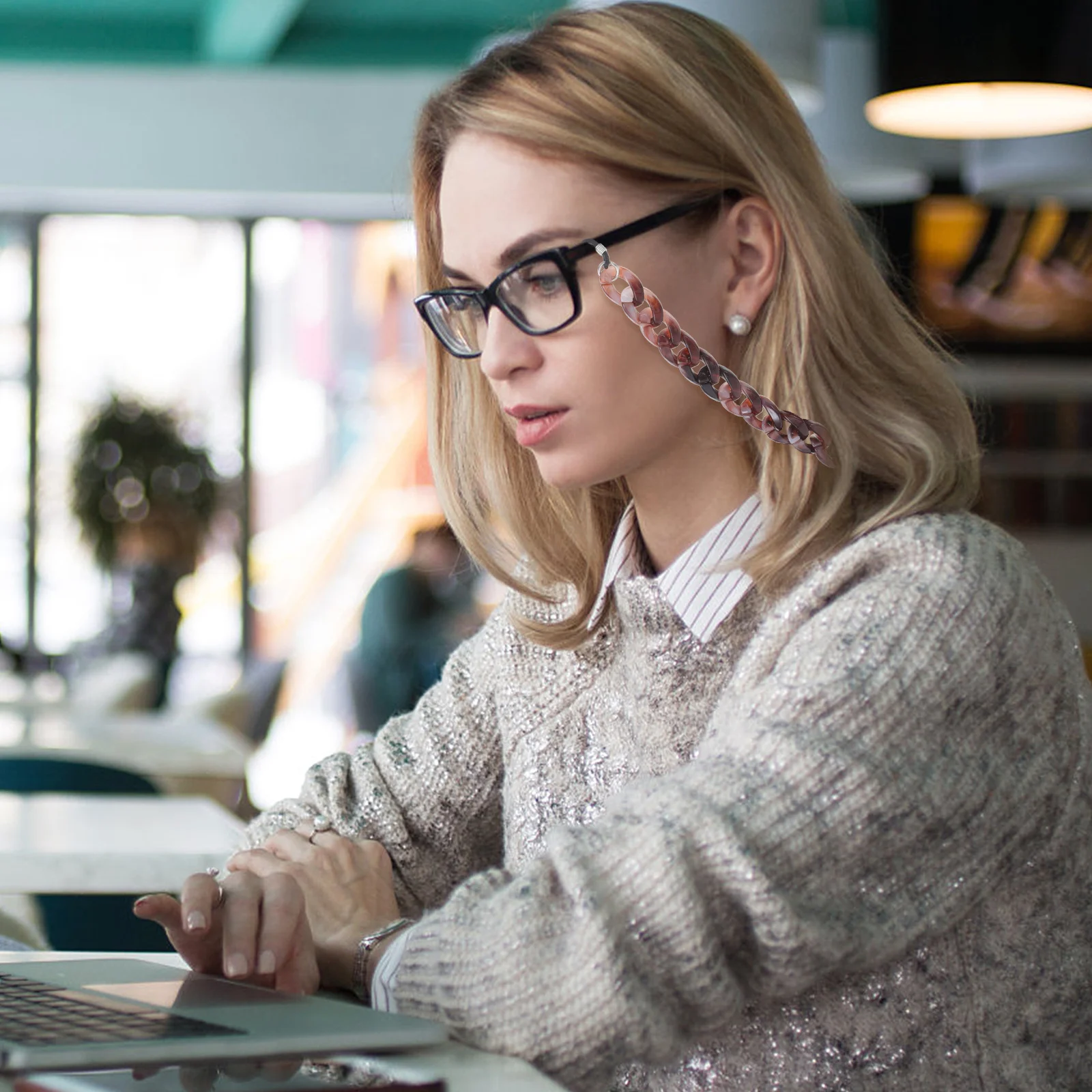 

Face Mask Lanyard Acrylic Glasses Chain Bright Color Stylish Sunglasses Holder Strap for Office Travel Beach Mask Lanyard