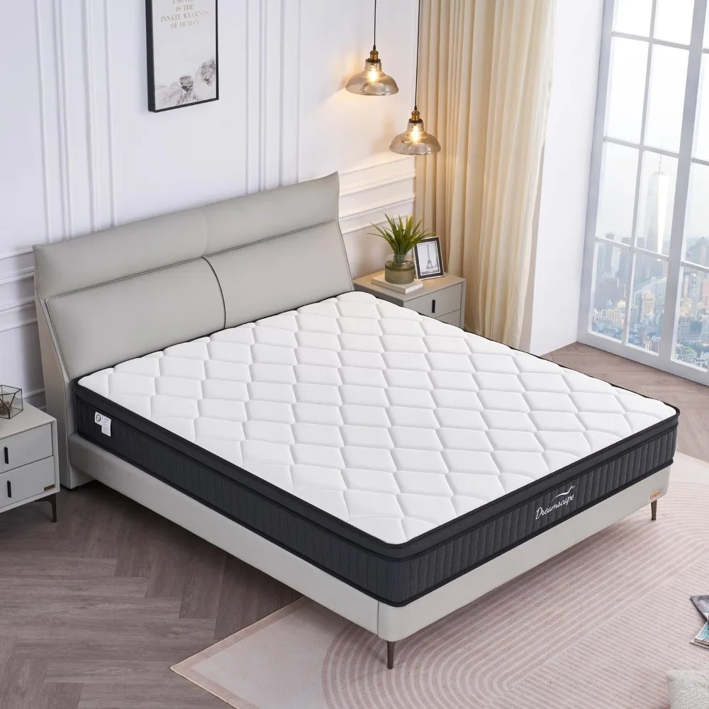 King Size Mattress 12 Inch King Mattress in a Box  Hybrid Memory Foam & Individually Pocket Spring to Improve Sleep image 2
