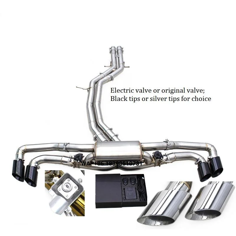 

Auto New Design Sport Sound Exhaust for URUS 4.0T 2018-2023 Electric Valve Catback Muffler With Black Tips