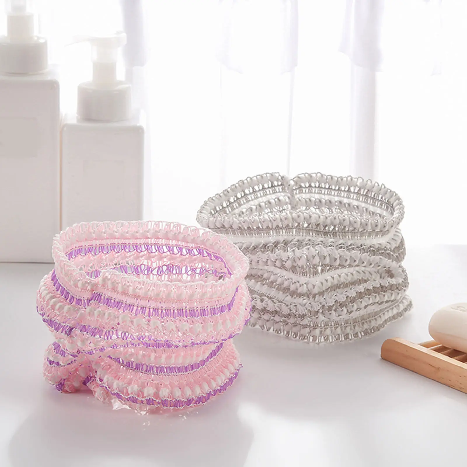 

3Pcs Elastic Mesh Headband for Washing Face Spa Shower Makeup Headband Comfortable Breathable Stylish Hairband for Women