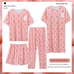 Women's Pajamas Homewear Four-Piece Maternity Pajamas Breastfeeding Pajamas Homewear Monthly Clothing Women's Nightgown Set