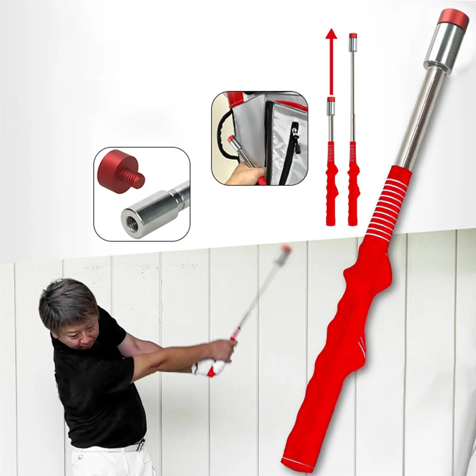 Golf Swing Practice Stick Delay Release Golf Swinging Trainer With Sound Telescopic Right-Handed Golfing Correction Tool For Men