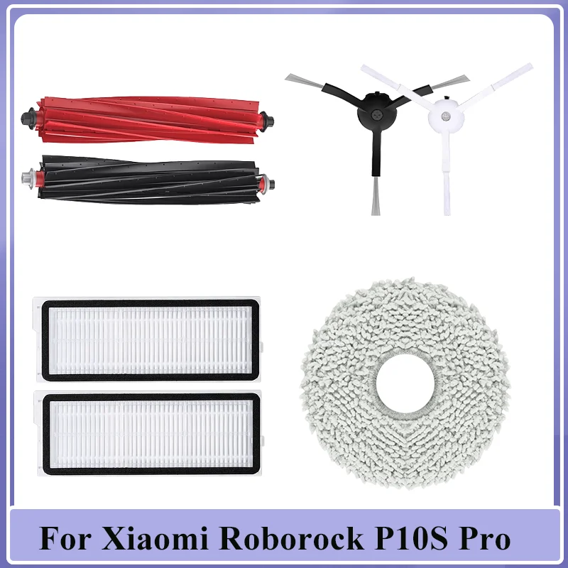 Accessories  For Xiaomi Roborock P10S Pro Robotic Vacuum Cleaner Part Main Side Brush Brush Cover Mop HEPA Filter Replacement