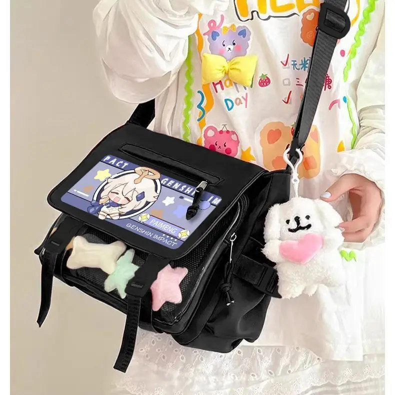 Genshin Impact Pain Funina Navilette Anime Unisex Commuter Large Capacity Versatile Shoulder Bag A