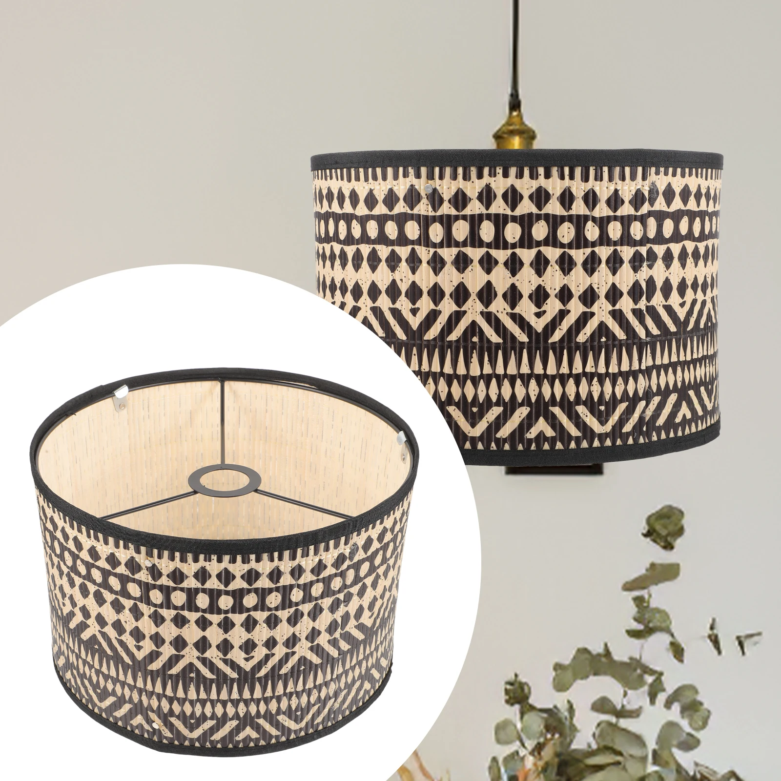 

Exquisite Bamboo Lamp Shade Vintage Style Decorative Pendant Light Cover For Home Woven Unique Large