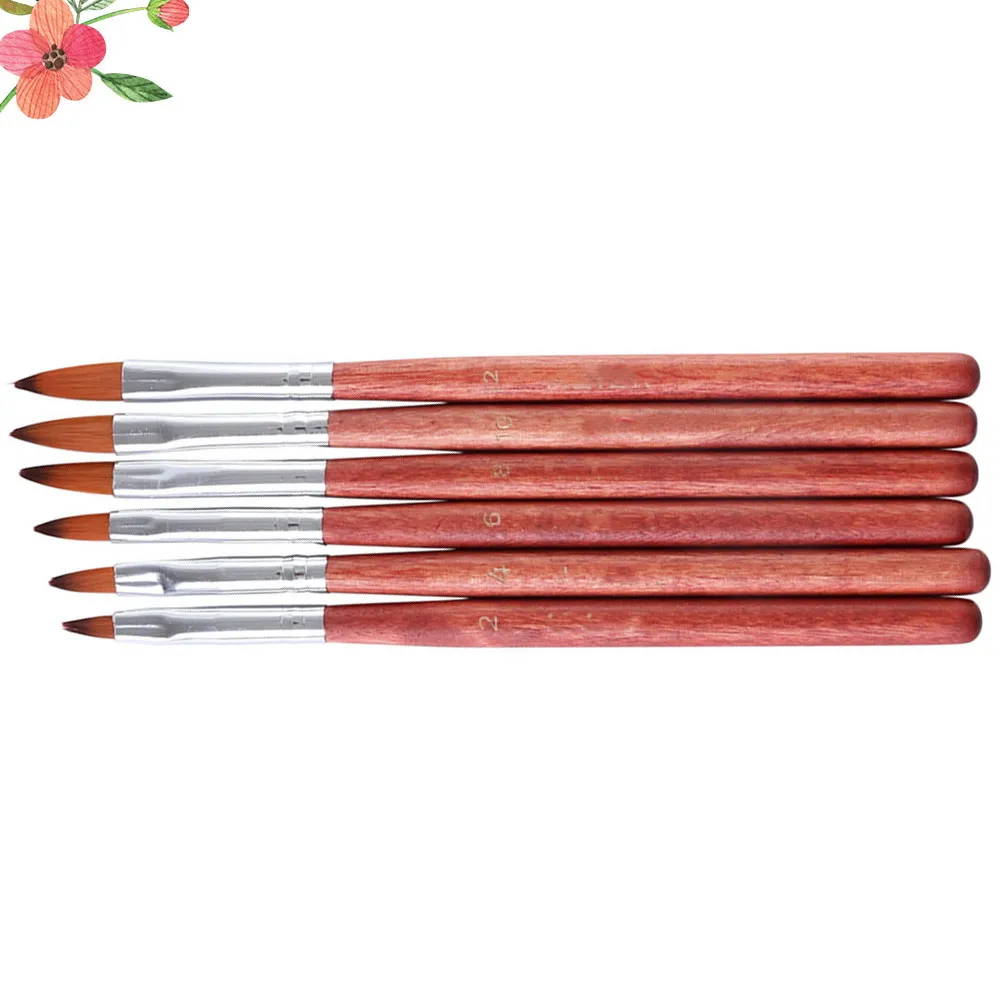 

Набор из 6 ручек для дизайна ногтей с кристаллами, инструменты для маникюра, акриловая пудра, металлические ручки с длинными ручками, легко определяются по номерам, для салона, дома, DIY-набор