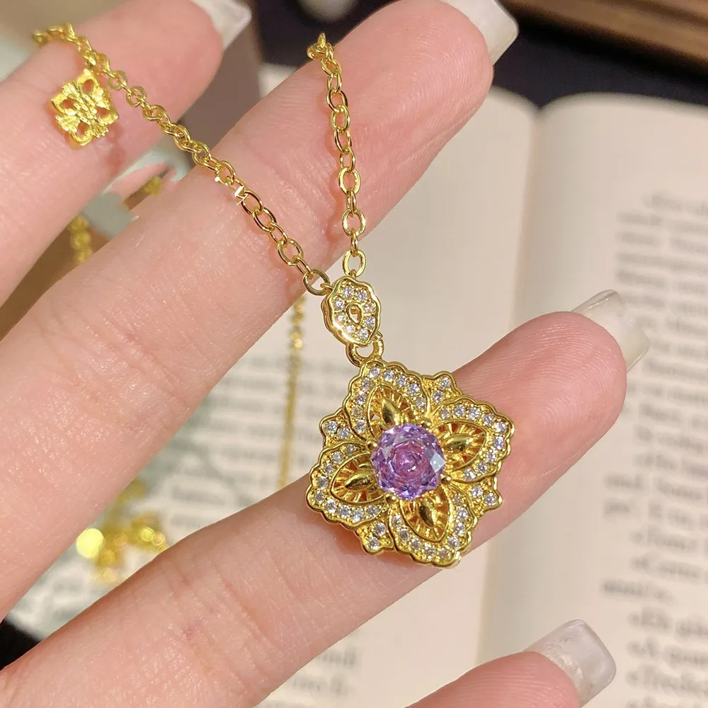 

Винтажное колье-чокер с подвеской в виде четырехлистного клевера Royal Hollow, инкрустированное бриллиантами, из позолоченного серебра 925 пробы, подарок для женщин