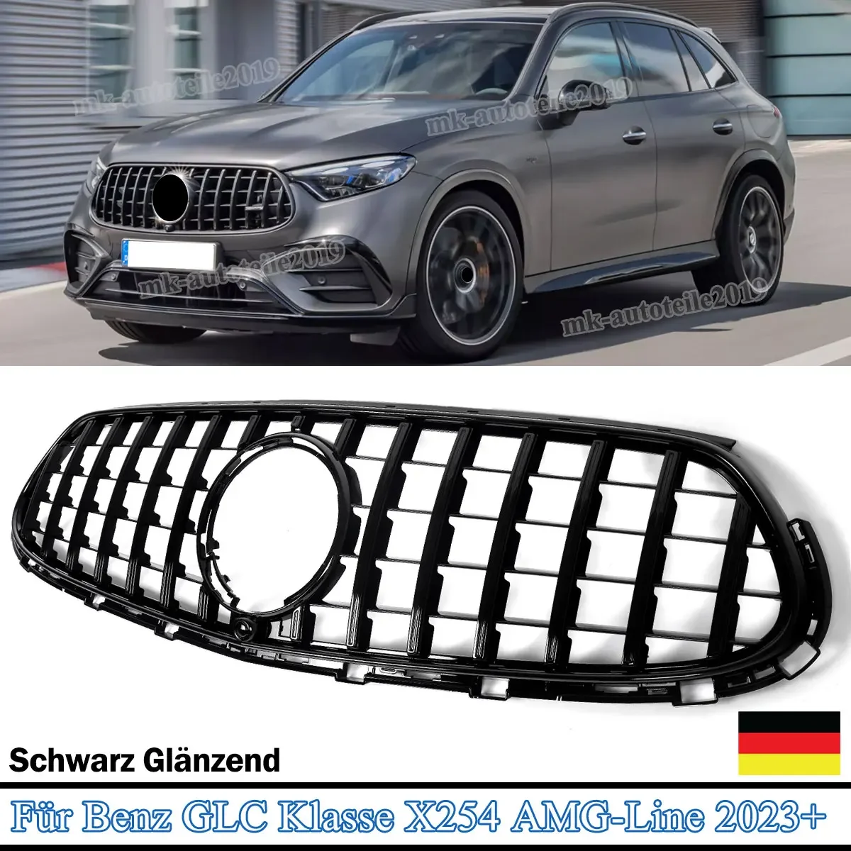 

Front Bumper Centre Upper Racing Grill for Mercedes Benz X254 GLC300 Sport Model 2023-2024 GT Grille Grill Car Accessories