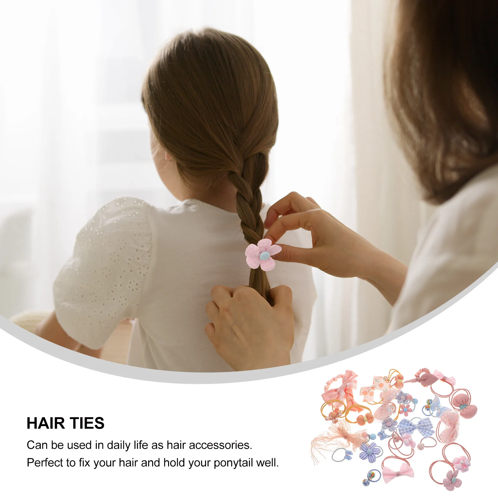 

Elastic Ties Girls Accessories Ponytail Holder Kids Toddler Hair Scrunchies Washable Hairstyling Tools
