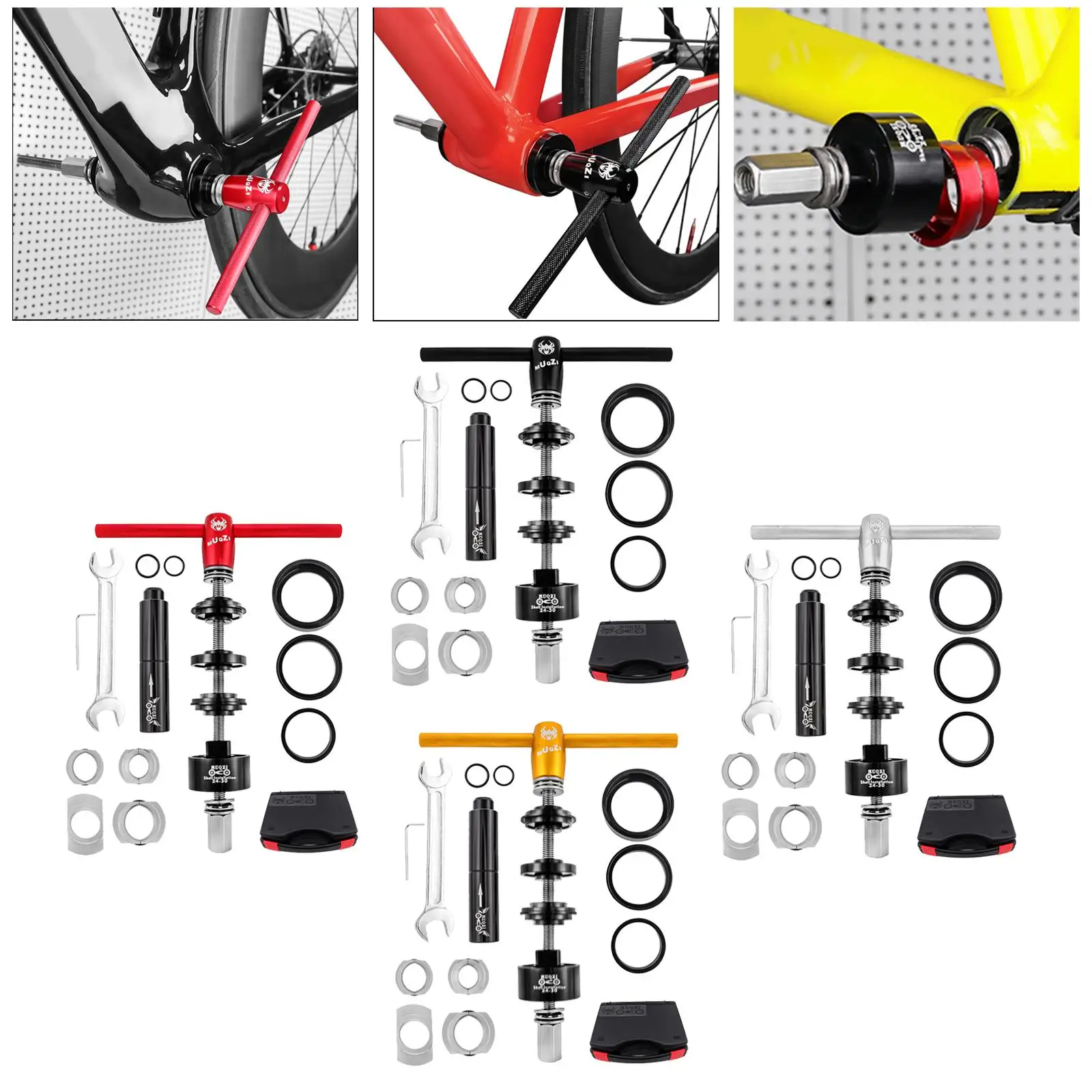 Bearing Press in Removal Tool Kit Stainless Steel Bicycle Bottom Bracket Repair Tool for Home and Professional Bike Workshop