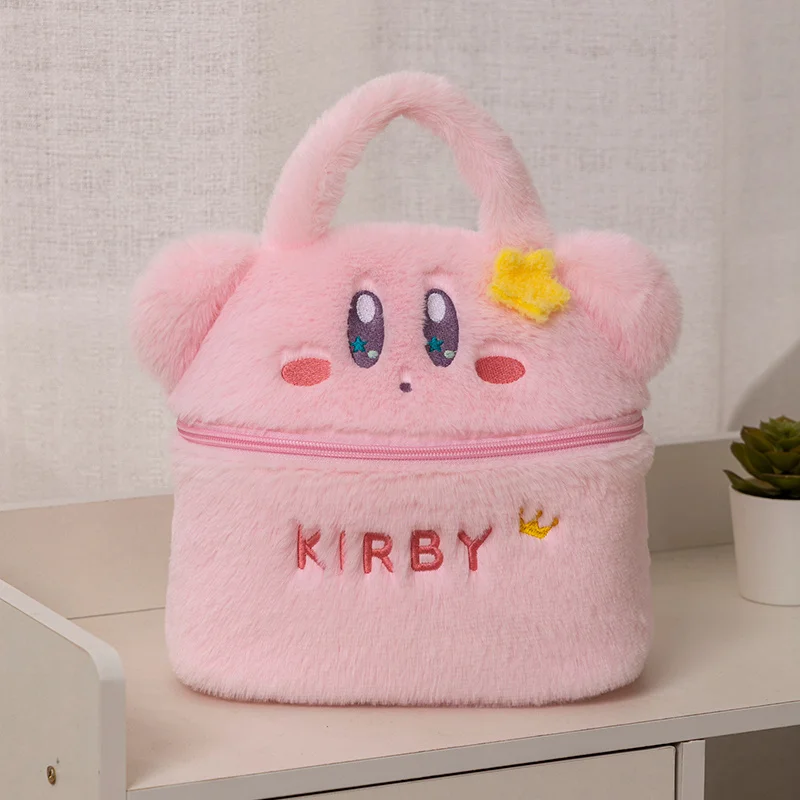 Sanrio Cute Plush Handbag Pochacco Kirby peluche Makeup Box brutto pesce Kawaii Makeup Box regali per ragazze