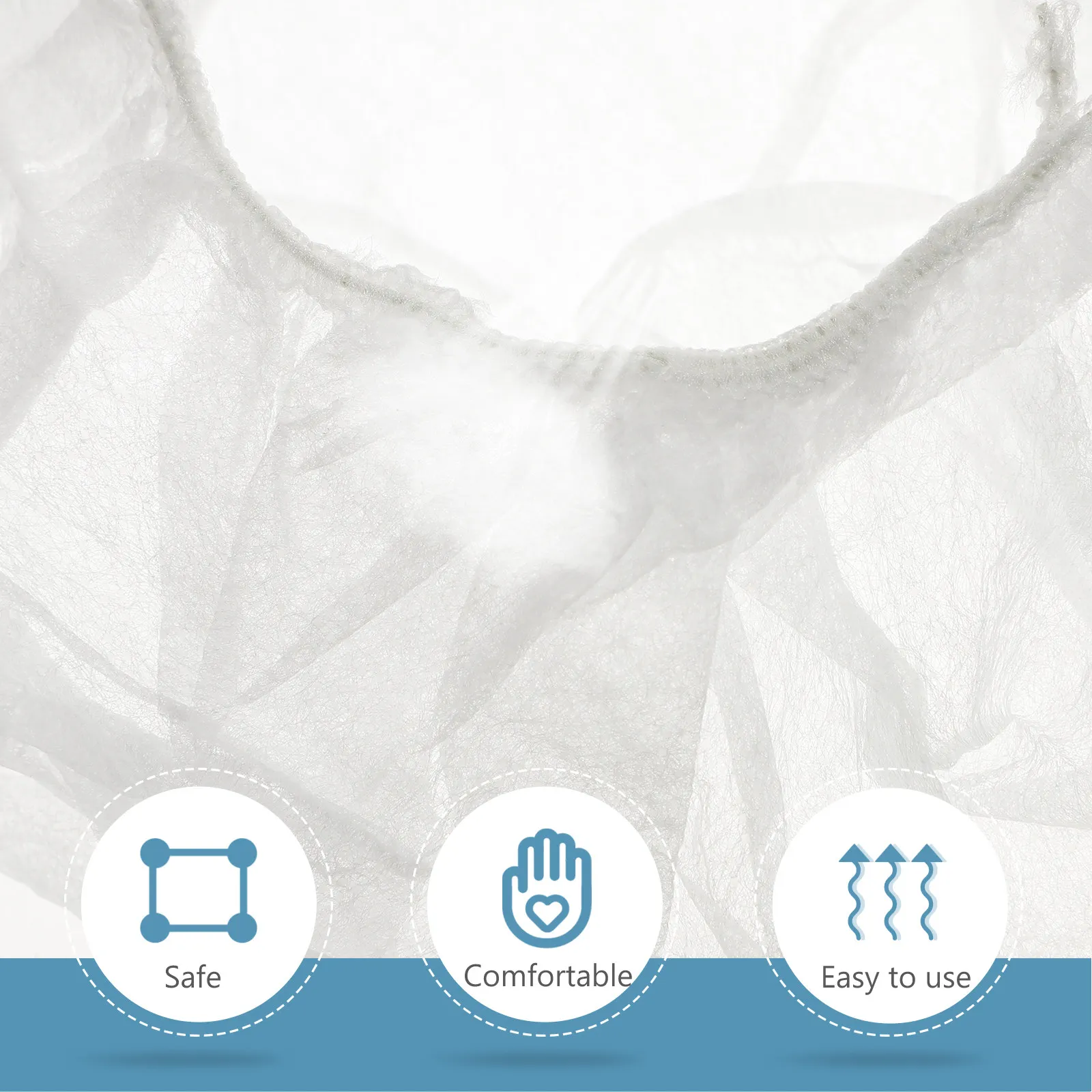 

100 шт. одноразовых нетканых шапочек-беретов с эластичной сеткой для волос для больниц, лабораторий, кухонь, пекарен, соковых баров, пищевых производств