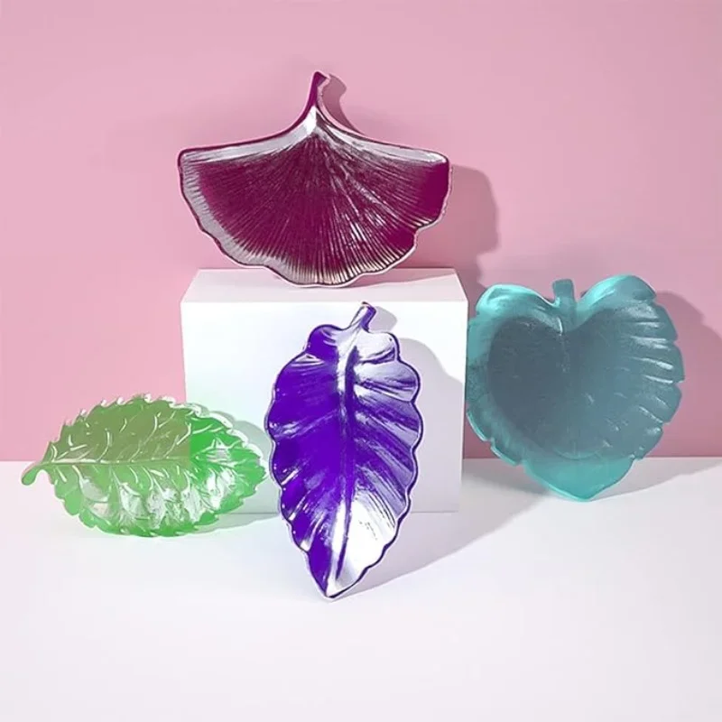 Leaf Tray Resin Silicone Mold Resin Fruit Bowl Moulds Epoxy Casting Molds for DIY Jewelry Container, Candy Holder, Soap Dish