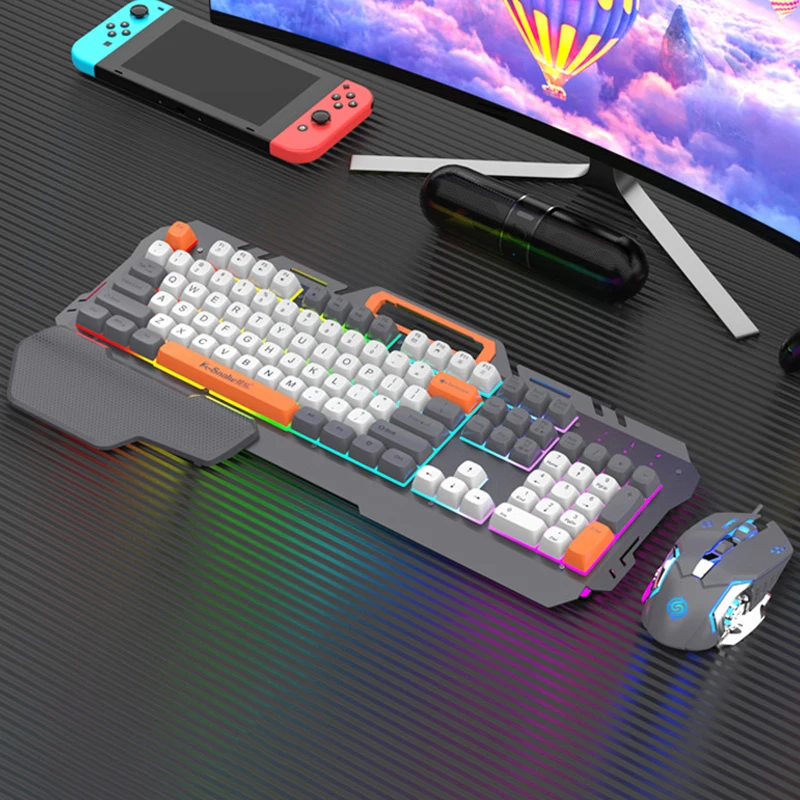 Imagem -05 - Rgb Wired Gaming Teclado e Mouse Suit Lâmpada Atmosfera Computador Desktop pc Portátil E-sports Gamer Sensação Mecânica 108 Chaves