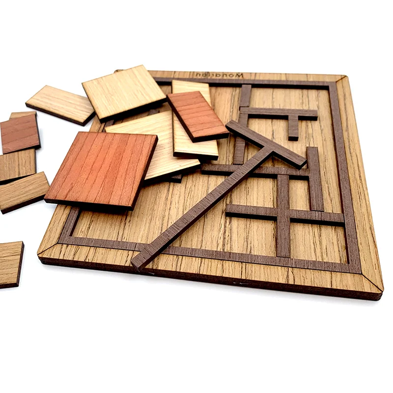 Mind Boggling Logic Wooden Intelligence Tangram Board Packing Puzzle Brain Teasers Game