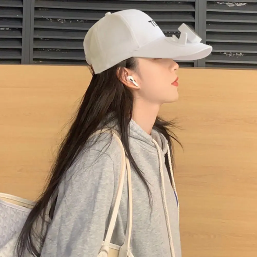 Korea Style Solar Fan Hat USB Charging Solar Powered Wide Brim Baseball Cap Sun Protection Strong Wind Sunhat with Cooling Fan