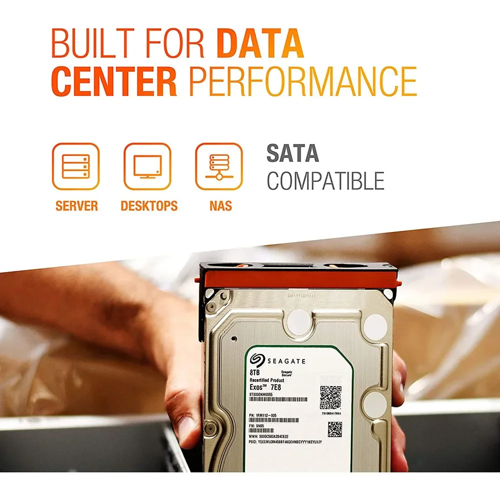 Usado Disco Rígido Interno, Servidor para PC, SATA 6.0Gbps, 7200 RPM, 256MB Cache, 3.5 ", 8TB, 12TB, HDD