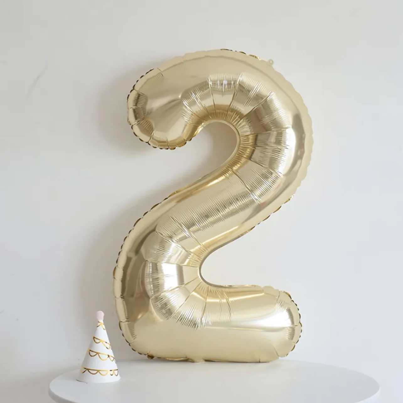 Geburtstagsballon mit Champagner-Gold-Zahlen, 101,6 cm, große Chrom-Gold-Zahlen-Folienballons für Geburtstag, Neujahr, Jahrestag, Dekoration – Detail 12