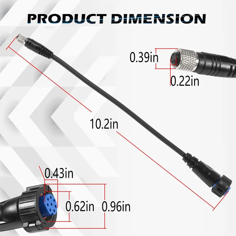 1852074 8-Pin Adapter Cable MKR-US2-14 for Garmin echoMAP & GPSMAP Connect Universal Sonar 2 Transducer on Your Trolling Motor