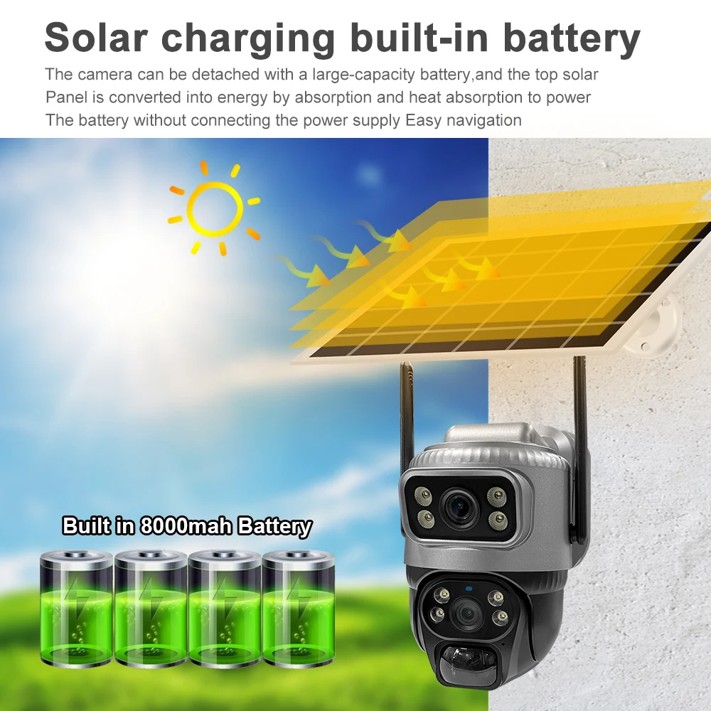 virtavo 2K Telecamera WiFi Esterno Senza Fili a Batteria, Starlight Lente, Videocamera Sorveglianza con Pannello Solare, Visione Notturna a Colori, Rilevamento PIR, Audio Bidirezionale, Impermeabile virtavo 2K Telecamera WiFi Esterno Senza Fili a Batteria, Starlight Lente, Videocamera Sorveglianza con Pannello Solare, Visione Notturna a Colori, Rilevamento PIR, Audio Bidirezionale, Impermeabile