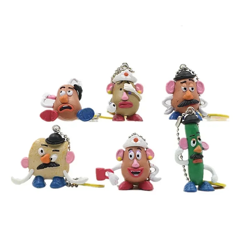 6pcs/lot Disney Toy Story Mr./Mrs. Potato Head keychain Action figure toys statue collection model home decoration kids gift