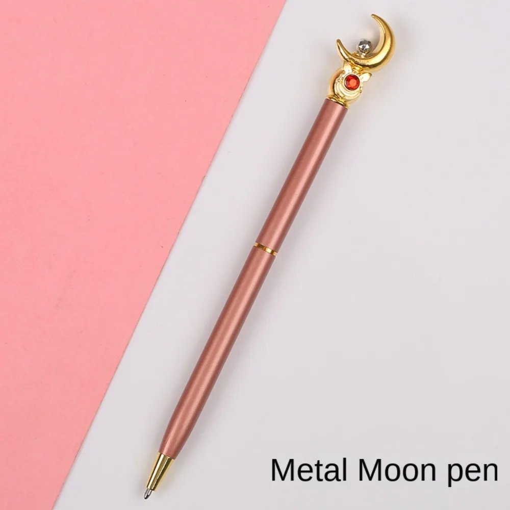 Imagem -02 - Metal Cartoon Lua Magic Wand Pen Rotating Metal Caneta Esferográfica Caneta de Bolso Escrever Papelaria Alta Qualidade