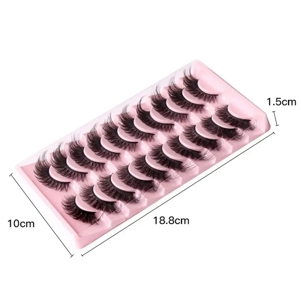 10 Paar Fuchs-Augenwimpern, flauschig, natürlich, geflügeltes Wimpernende, verlängern, 3D-Nerzhaar, falsche Wimpern, Katzen-Wimpern