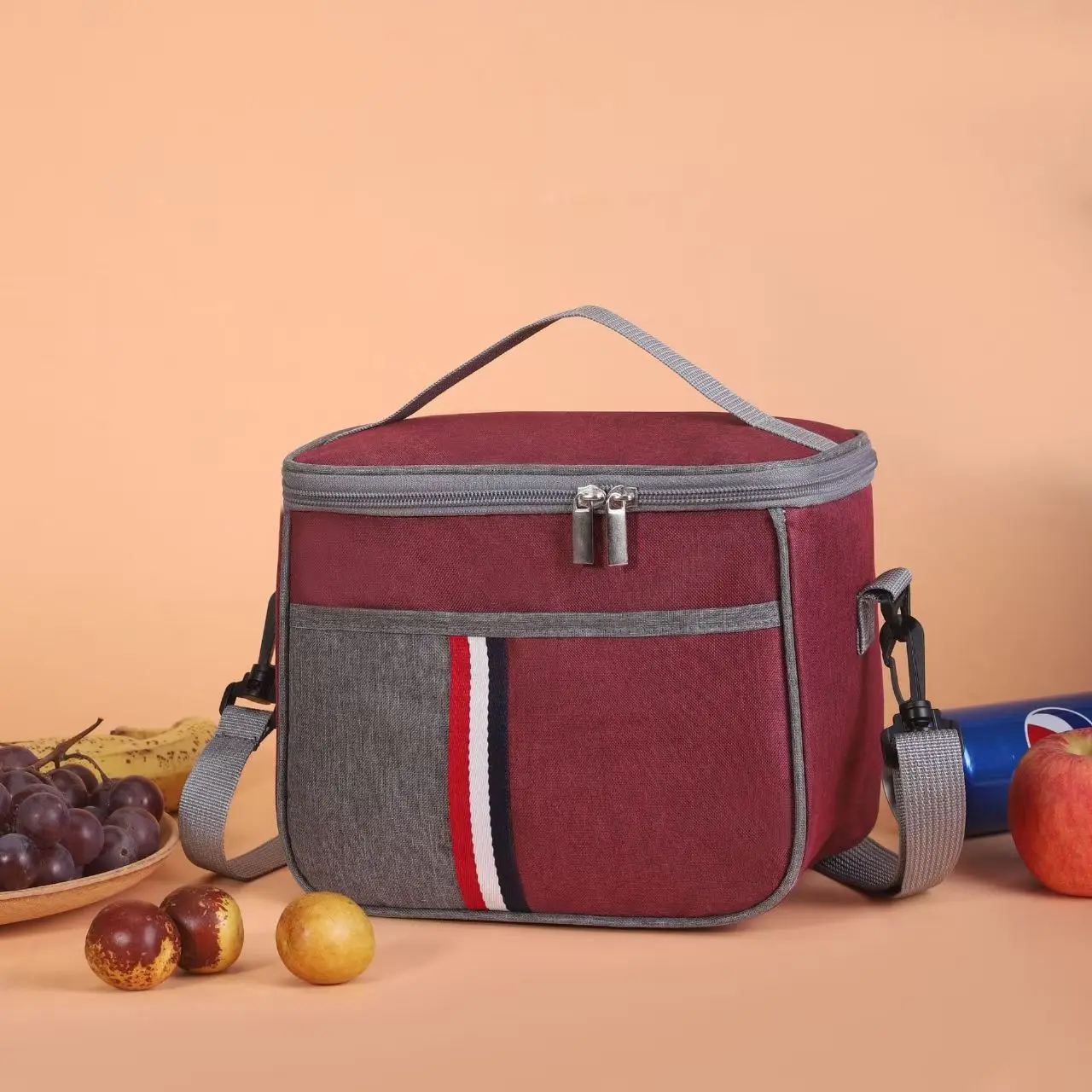 حقيبة غداء أكسفورد مقاومة للماء بسعة كبيرة ومتعددة الجيوب وحقيبة بينتو الحرارية للطلاب بكتف واحد وحقيبة تخزين عبر الجسم #5