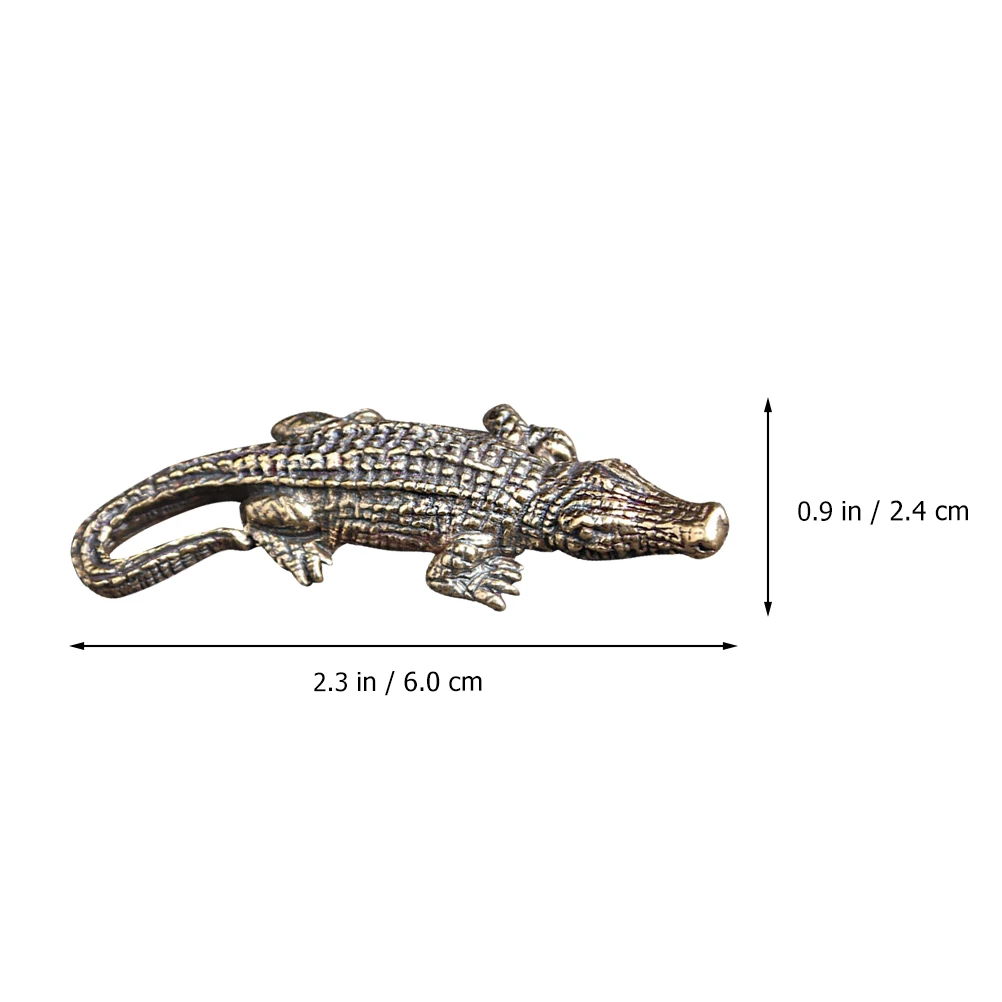 

3pcs Crocodile Keychain Retro Alligator Pendant DIY Hanging Decor Brass Craft Desk Accessories Small Animal Jewelry Parts