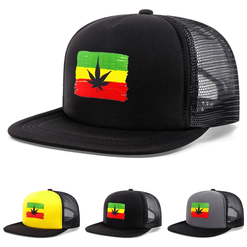 2026 Fashion New Baseball Hat Maple Leaf Printed Hip Hop Hat Daily Leisure Decoration Hat Sunshade Hat Unisex Flat Edge Mesh Hat