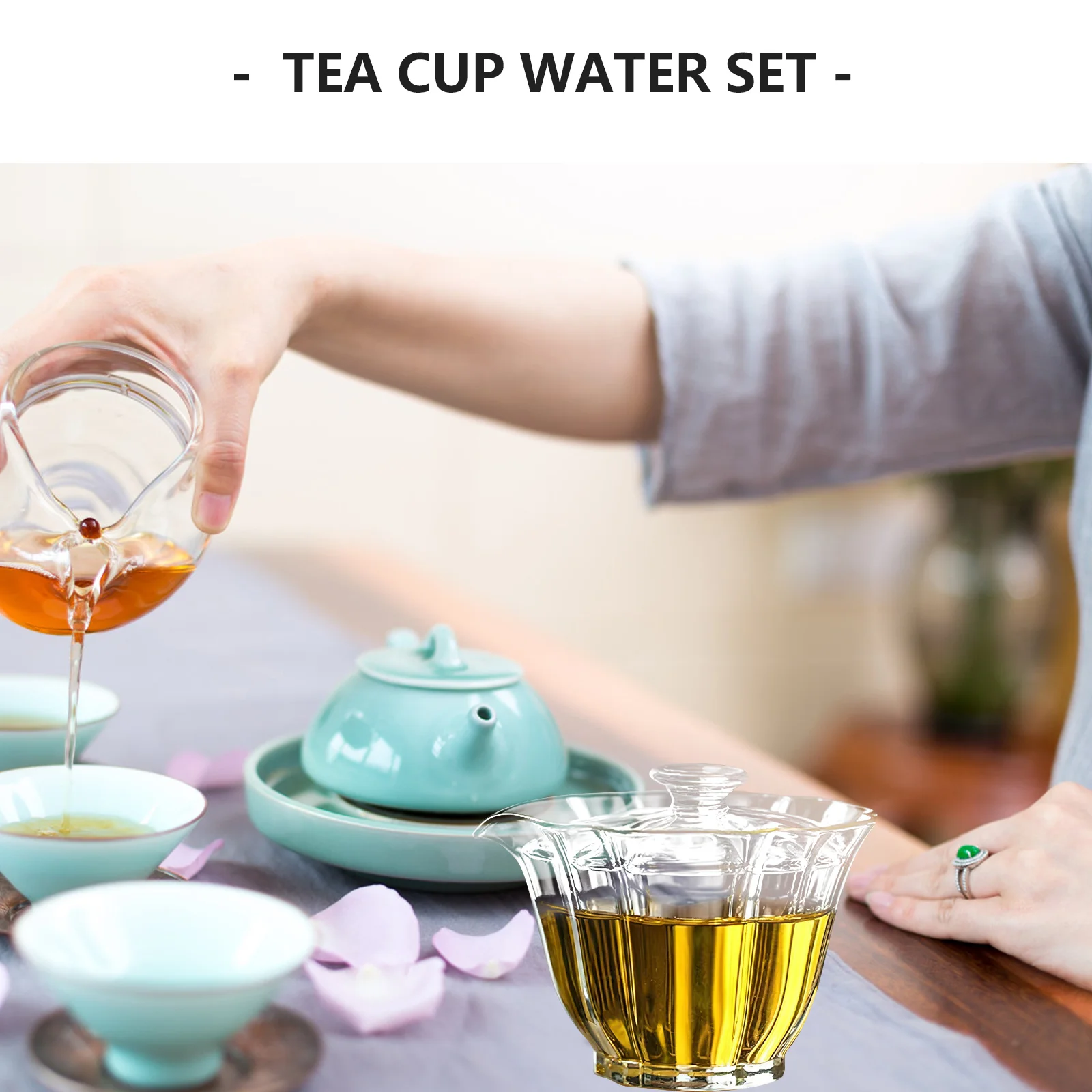 

High Borosilicate Glass Tea Cup Traditional Chinese Style Practical Decorative Easy Storage for Tea Lovers Household Use