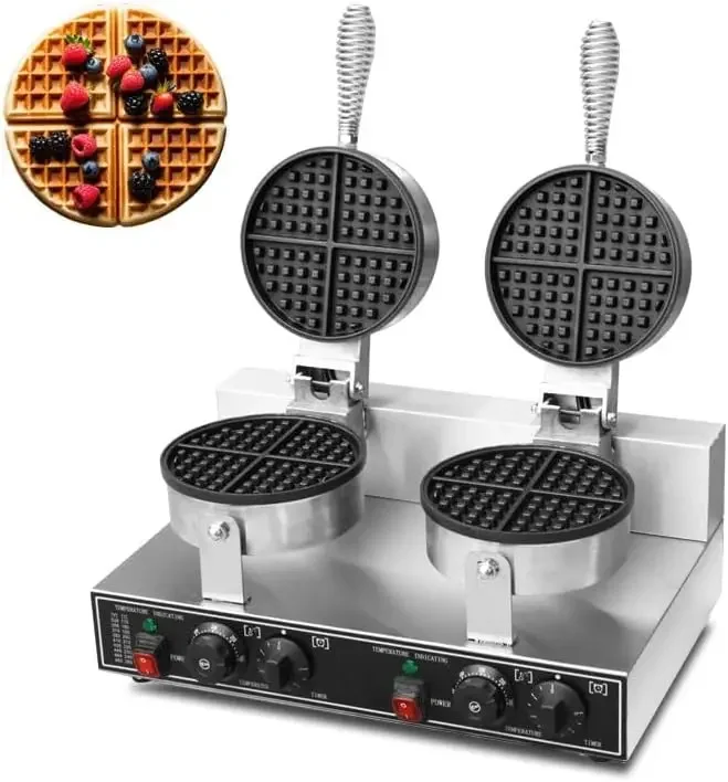 

Maker Double Waffle Irons Stainless Steel Waffle Maker Non-stick Electric Chaffle Maker for Commerc