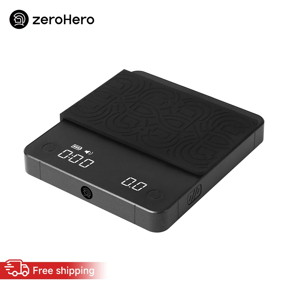 zeroHero Mini Coffee Scale 0.1g Precision Auto Wake 3 Modes Smart Ratio Timer Type C for Pour Over Espresso and Brewing Barista