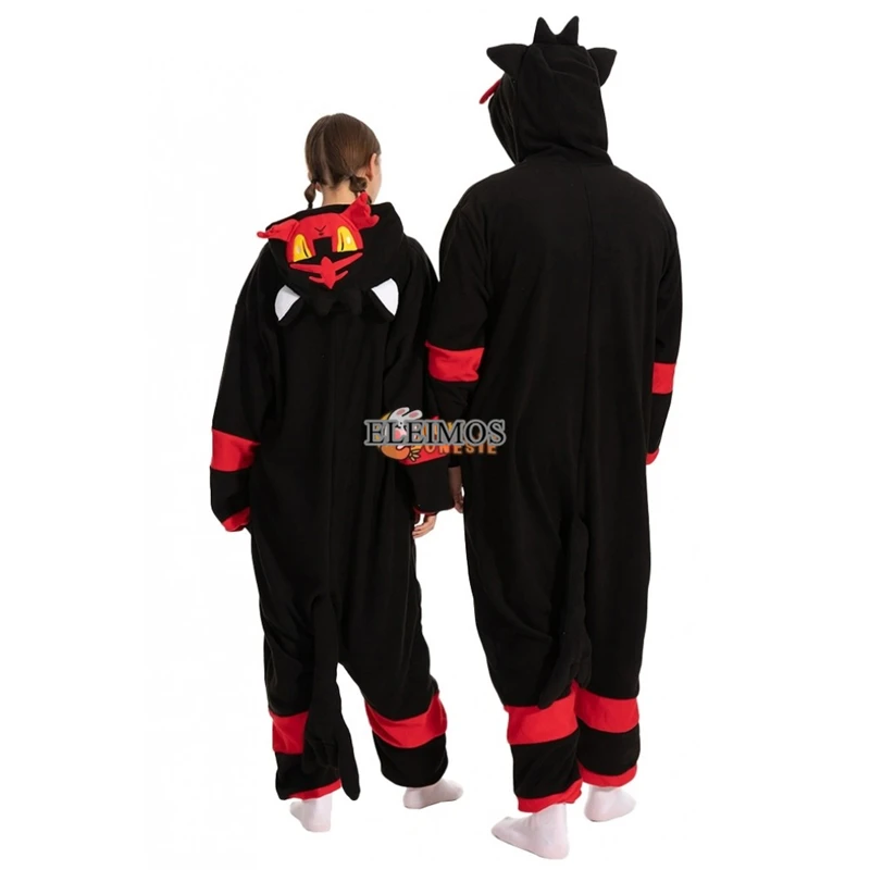 Halloween Onesie Black Cartoon Pajama For Adult Kids Women Men Animal Kigurumis Pyjamas Homewear Cosplay Party Costume