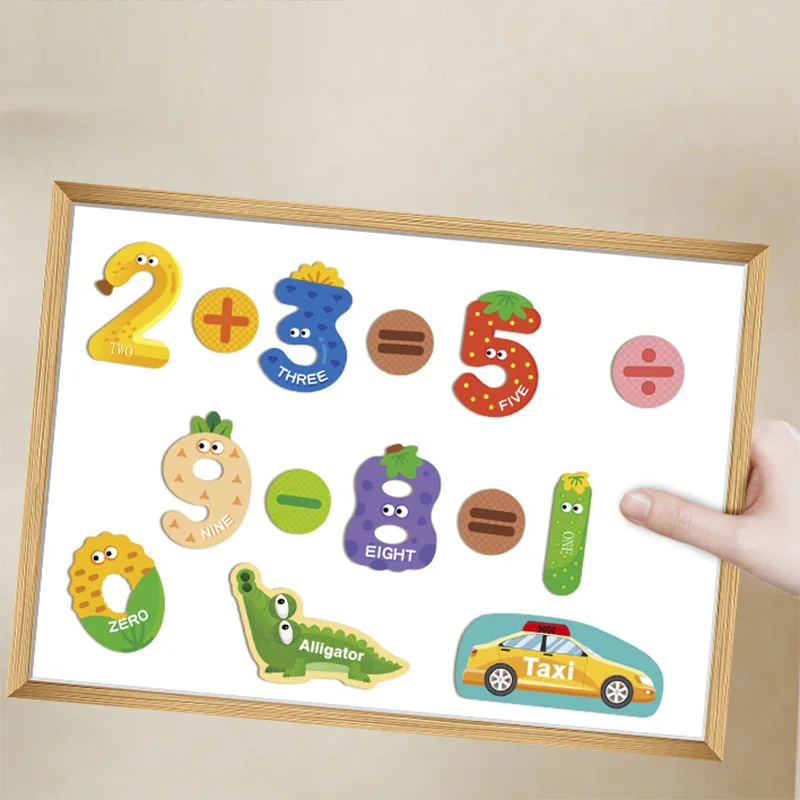 Magnetic Cognitive Matching Puzzle Letters Numbers Animal Vehicle Refrigerator Sticker Educational Toys For Children Kids