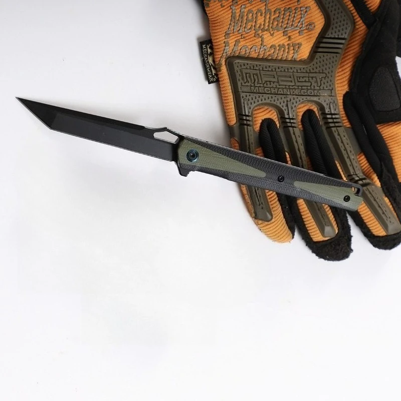 New Product 14C28N Steel G10 Handle Outdoor Folding Knife, High-hardness Portable Fruit Knife EDC Tools