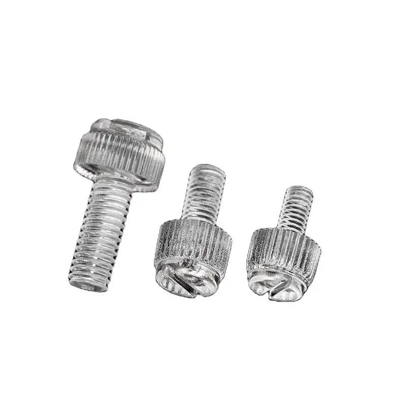 yes1000PCS M4 Transparent Acrylic PC Thumb Screw Anti Rusted Clear Computer Polycarbonate Knurl Hand Screw Length 6/8/10/12/16/2