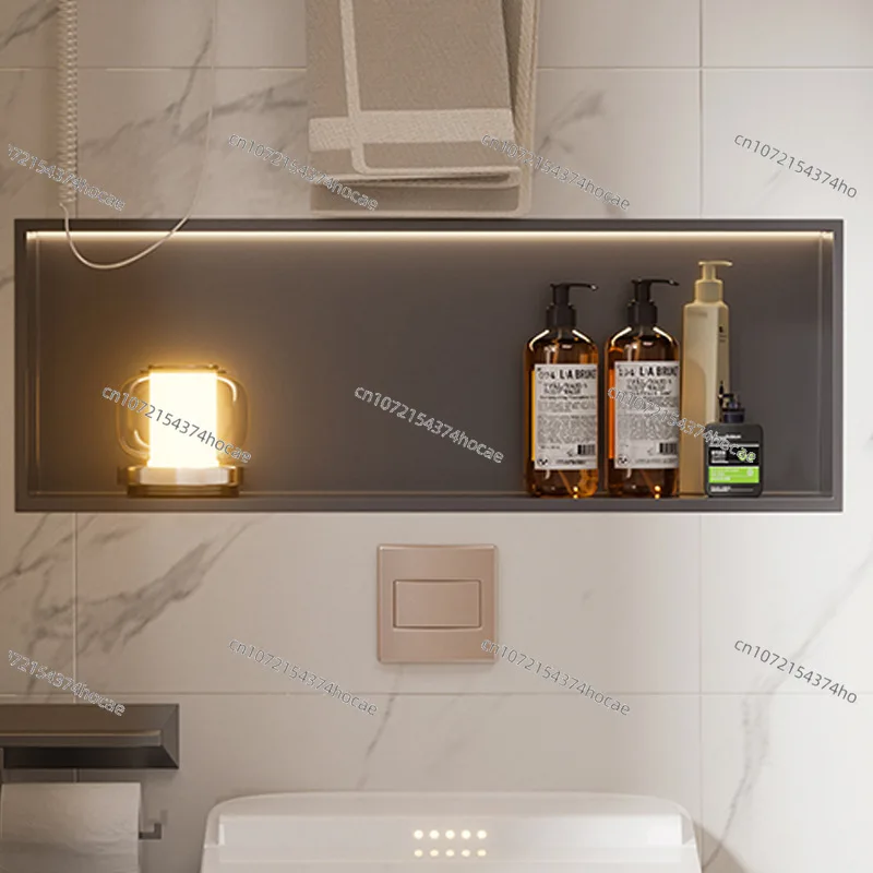 Horizontal lamp stainless steel niche bathroom recessed vanity metal toilet shower room baffle rack