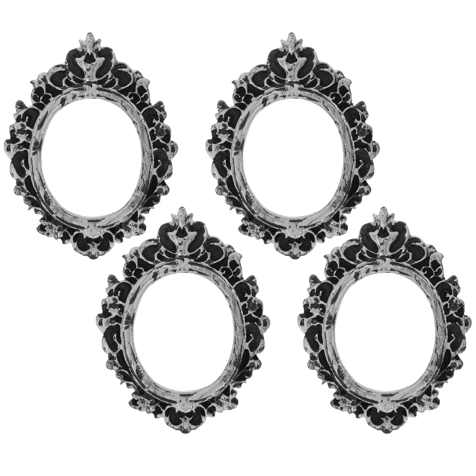 4Pcs Tiny Photo Frame Mini Picture Frame Pack Resin Material Vintage Design for Jewelry Plants Photos Display Home Decor Retro